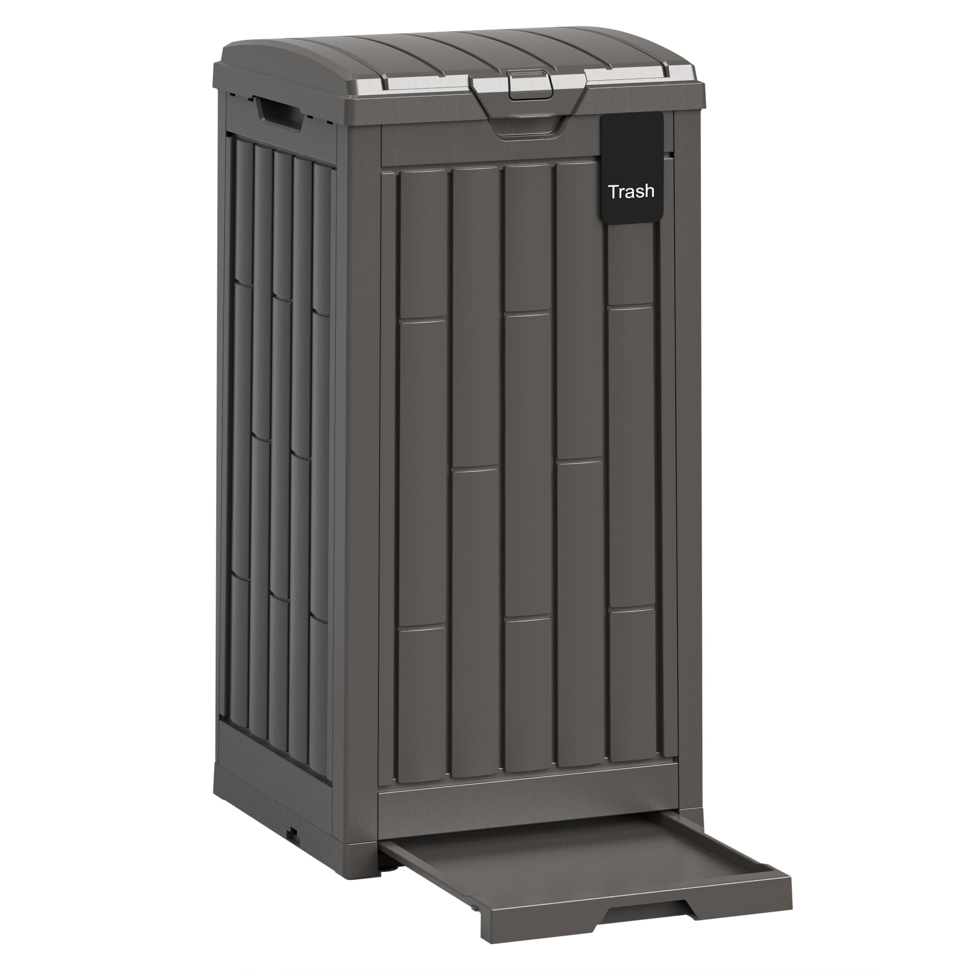 Outdoor Storage Box, 60 Gallon Waterproof Deck Box, Lockable Storage Container, Built-in Reinforcing Metal Rod Outside Resin Bin for Patio, Garden, Poolside and Garage