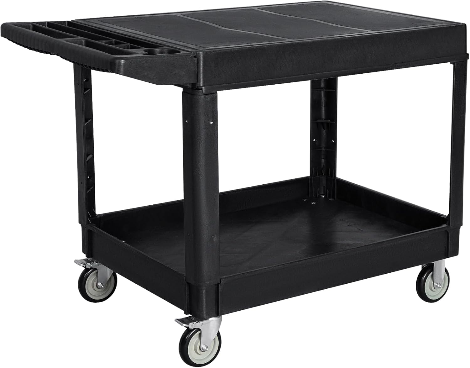 Utility Rolling Tool Cart, 40 x 17-Inch Plastic Rolling Carts Huge Storage W/Deep 2-Shelf Heavy Duty Service Carts with Wheels,550 lbs Capacity Organizer for Garage,Warehouse,Workshop-Medium