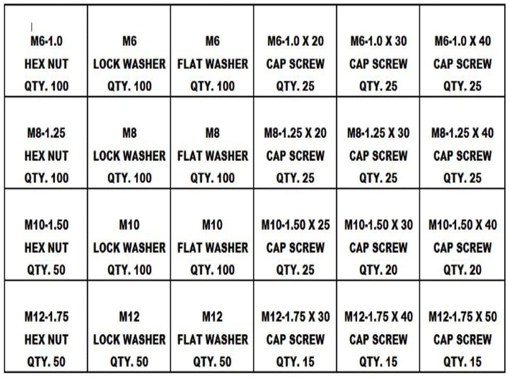 1,260 Piece Metric Class 8.8 Nut Bolt Hex Bolt Hex Head Cap Screw & Washer Assortment with Metal Drawer - M6 M8 M10 M12