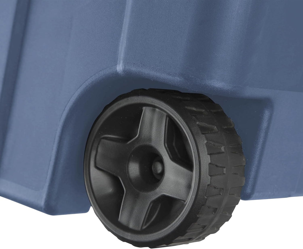 Ouyniei Heavy-Duty Wheeled Storage Totes, Blue Industrial Container with Latching Lid, 40 Gallon Capacity, 36.75x21.38x18 Inches, 2 Pack