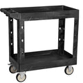 Utility Rolling Tool Cart, 40 x 17-Inch Plastic Rolling Carts Huge Storage W/Deep 2-Shelf Heavy Duty Service Carts with Wheels,550 lbs Capacity Organizer for Garage,Warehouse,Workshop-Medium