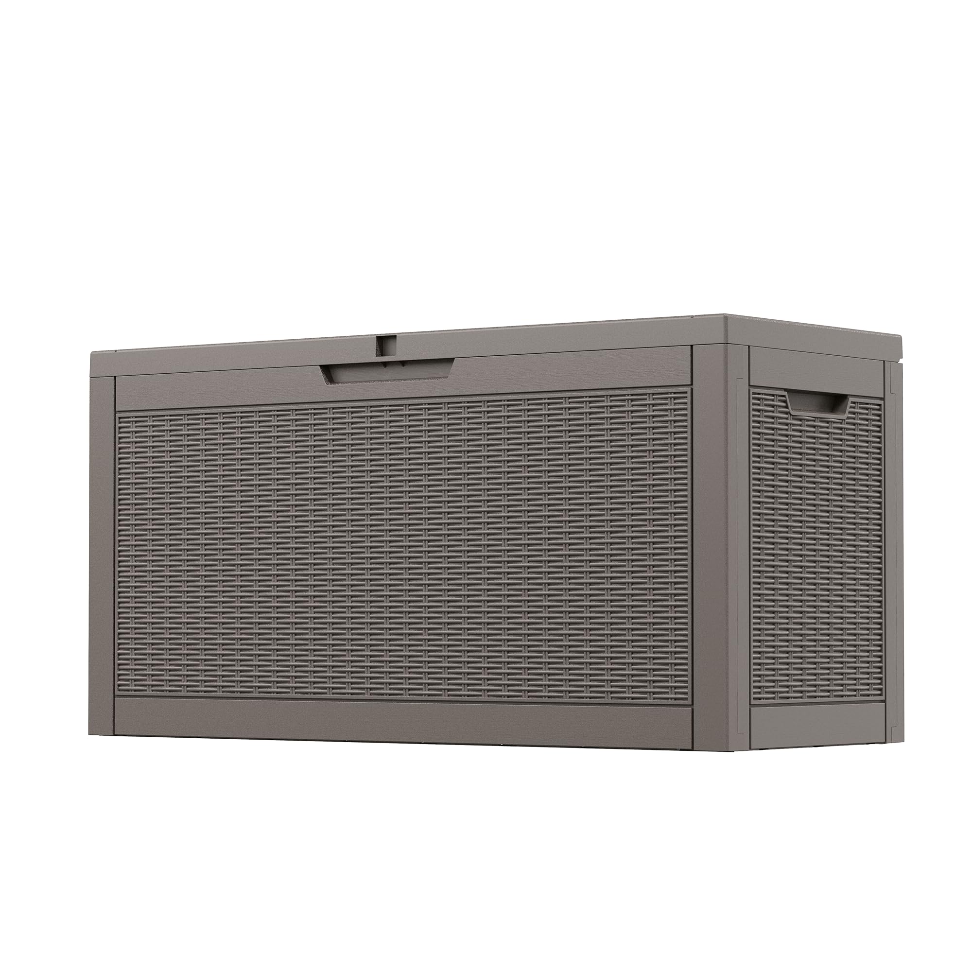 Outdoor Storage Box, Resin Deck Boxes Indoor and outdoor, Waterproof Storage Box Lockable Lid (Black, 85 Gallon)