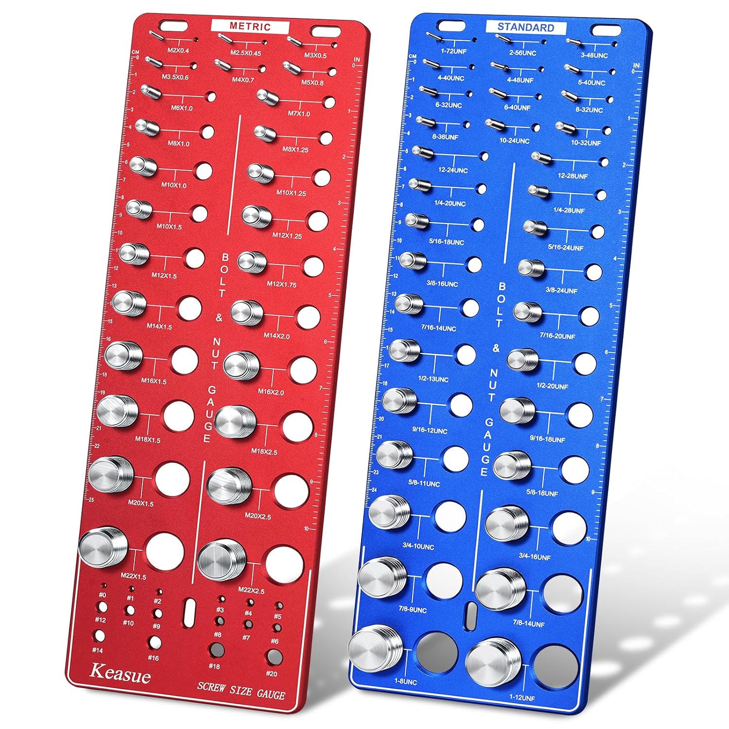 76Pcs Thread Checker, Upgrade Nut and Bolt Thread Checker 34 Standard and 26 Metric and 16 Screw Size Check Gauge, Suitable for Screw Nut Bolt Size Finder Classification